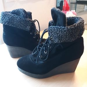 Charlotte Russe Black Wedge Booties